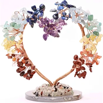 Drahý kámen Magieprirody.cz Strom života srdce MIX na achátové podložce #ZB467