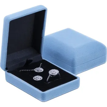 Dárková krabička JK Sametová krabička na soupravu šperků modrá F-220/A15