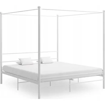 Postel Manželská postel kovová VidaXL 180x200 bílá