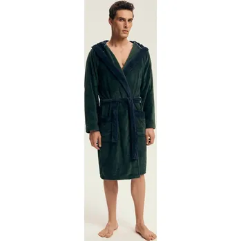 Dámské noční prádlo Henderson Pánský župan s kapucí Natch 43377 Natch M-3XL Velikost: L, Barva: tmavě zelená