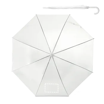 Deštník NICHOLAS. Průhledný deštník POE s automatickým otevíráním 3 Panel 1, 220 x 140 Sítotisk (textil), 1 barva