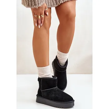 Dámská zimní obuv Dámské semišové sněhule na platformě nad kotníkem Rianaella Barva: Černá, Velikost: 39