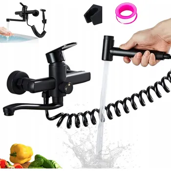 Vodovodní baterie KUCHYŇSKÁ BATERIE NÁSTĚNNÁ S VYTÁHNOU SPRCHOU A DVOJÍ REGULACÍ TEPLOTY