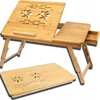 Bambusový stolek pod notebook skládací nastavitelný do postele