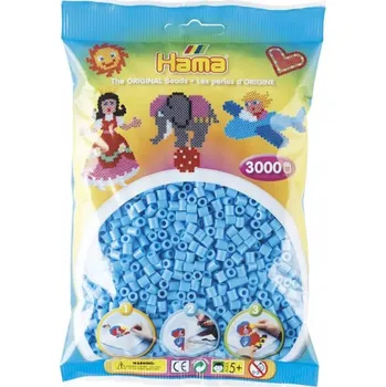 Dětské navlékací korálky KORÁLKY HAMA MIDI 3000 201-46 MODRÉ PASTELOVÉ