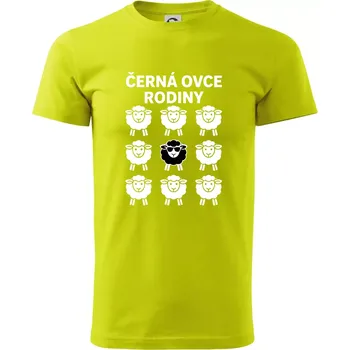 Černá ovce rodiny - Klasické pánské triko vyšší gramáže - S ( Limetková )