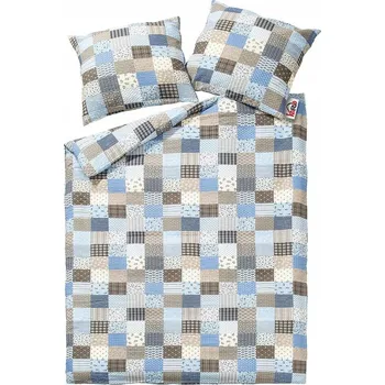 Povlečení Krepové povlečení 160x220 96/1 Palička modrá s knoflíky 100% bavlna hrubá