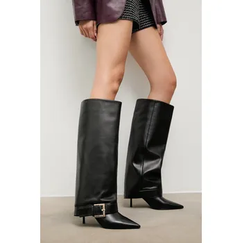 Dámské kozačky Kožené kozačky Answear.LAB LT1660H-1623-1 černá 99X, EUR 36