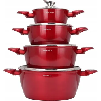 Sada nádobí Sada hrnců Rosa Bella z hliníku 8 dílů