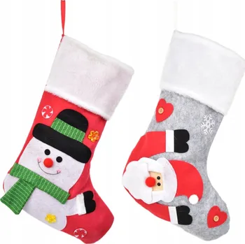 Obraz Punčocha se sněhulákem a se Santou 45x26 cm, set 2 ks