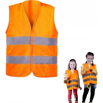 VÝSTRAŽNÁ REFLEXNÍ VESTA DĚTSKÁ PRO DĚTI ORANŽOVÁ 5-9 LET CE