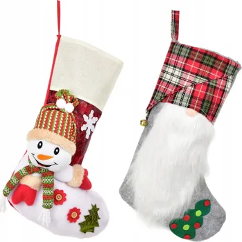 Obraz Punčocha se sněhulákem a se skřítkem 44x25 cm, set 2 ks