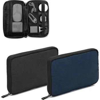 Newcastle BAG. Organizační taška z recyklovaného polyesteru vysoké hustoty 600D s prostornou hlavní přihrádkou na technické příslušenství 300 bez potisku bez potisku