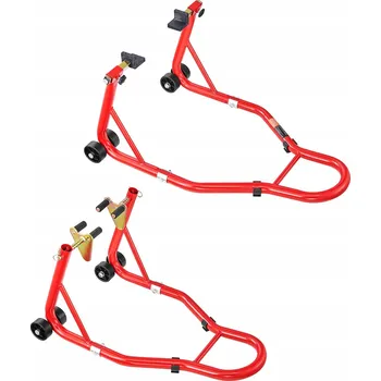 zvedák Stojan na motorku Nosnost 385 kg Nastavitelné univerzální vidlice Červená