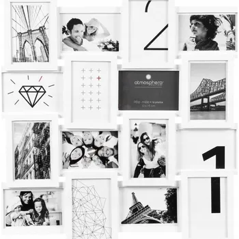 Obraz Rámeček na mnoho fotografií Atmosphera bílý plast na 16 fotografií
