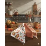 Utěrka bavlněná, Podzimní dýně, komplet 3 ks