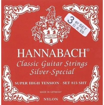 Struna pro kytaru a smyčcový nástroj Hannabach Struny pro klasickou kytaru série 815 Super High Tension Silver special3-tá Bass super high 8157SHT 5831