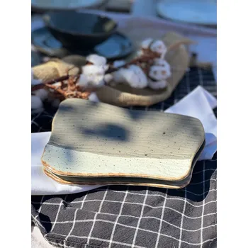 Talíř Dekorativní keramický talíř na občerstvení Loft Rtut'ový