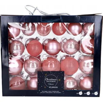 Vánoční dekorace Zdobená Vánoční Koule , hladká Vánoční Koule , průhledná Vánoční Koule , reflexní Vánoční Koule , mix cetek 7 cm 42 ks