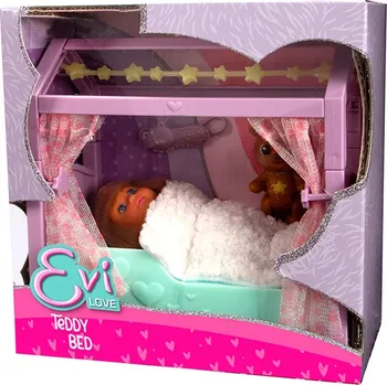 Panenka panenka evi love s postýlkou a svítícími hvězdičkami