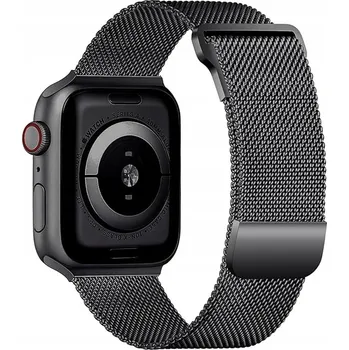 Řemínek na hodinky ŘEMÍNEK PRO APPLE WATCH 1/2/3/4/5/6/7/8/9/SE 38/40/41mm ČERNÝ OCEL