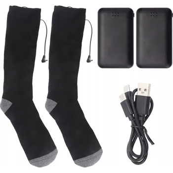 Pánské ponožky VYHŘÍVANÉ ELEKTRICKÉ PONOŽKY TEPLÉ ZIMNÍ SILNÉ 2x POWERBANKA 4000 mAh
