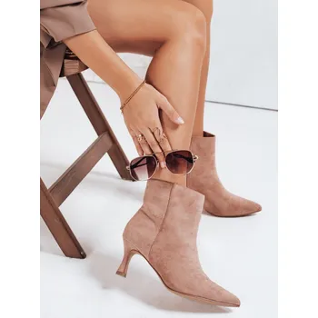 Dámské kozačky Dámské semišové kozačky ZY1165 Barva: Béžová, Velikost: 36