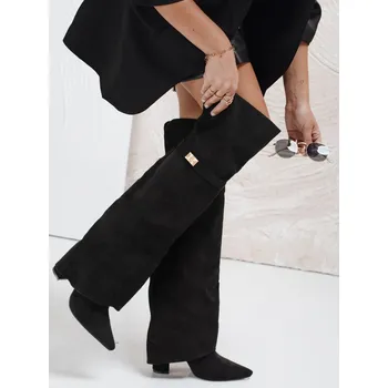 Dámské kozačky Dámské semišové kozačky ZY1150 Barva: Černá, Velikost: 38