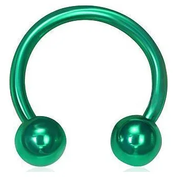 Piercing Piercing ocel zelený 25 (Piercing chirurgická ocel)