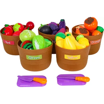 Dětská kuchyňka Barevná sada ovoce a zeleniny 34 ks s doplňky pro děti
