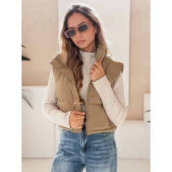 Dámská vesta Dámská prošívaná vesta TY5194 Barva: Khaki, Velikost: XL