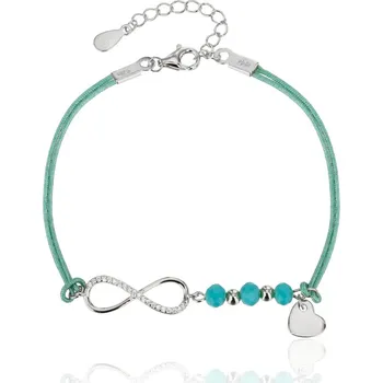 Náramek Stříbrný náramek šňůrka nekonečno