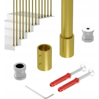 BALUSTRÁDA NA SCHODY ZÁBRADLÍ SLOUPEK ZLATÝ fi 20 mm 100 CM HARFA NOA