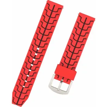 Řemínek na hodinky Silikonový řemínek RibFlex červeno-černý 22 mm