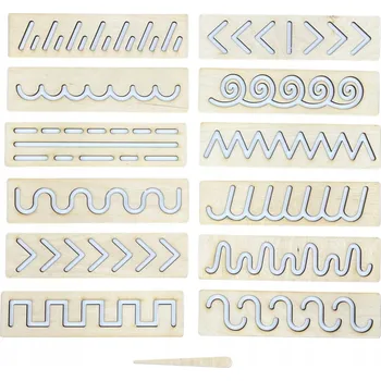 Obraz Grafomotorické tabulky, Montessori šablony – učení psaní