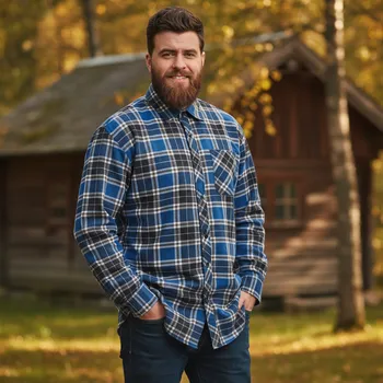 Pánská košile CERVA GROUP Košile SATURN, modrá VELIKOST XXXL modrá/bílá