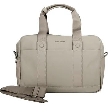 Dvouoddílová šedo-hnědá taška do ruky David Jones CM7720 na notebook