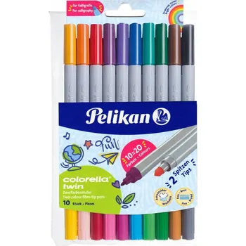 Dvojité oboustranné dětské FIXY Sada 20 barevných popisovače PELIKAN