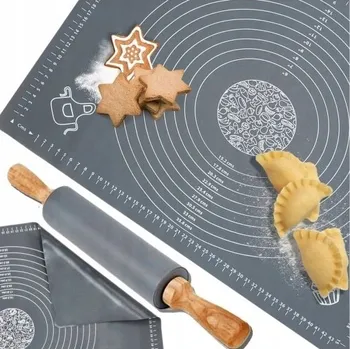 Obraz SILIKONOVÝ VÁL 70x50 CM SILNÁ VELKÁ PODLOŽKA XXXL + VÁLEČEK NA TĚSTO