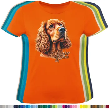 Dámské tričko damske-levne-bavlnene-tricko-digitalni-potisk-pes-kokrspanel Barva: Orange - oranžová, velikost: L