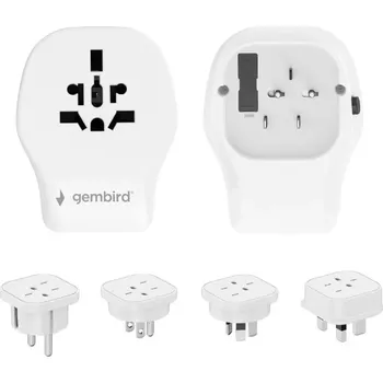 Cestovní adaptér univerzální cestovní adaptér 20 w s usb, bílý