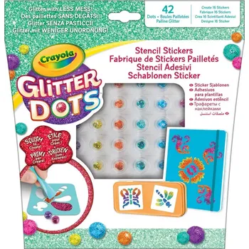samolepka Crayola glitter dots – šablony na samolepky