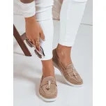 Mokasíny dámské semišové ZY1050 Barva: Béžová, Velikost: 38