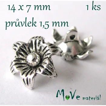 Knoflík Bižuterní kovový knoflík 14x7mm, 1ks