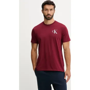 Pánské tričko Bavlněné tričko Calvin Klein Jeans LV04RD865G burgundské 83X, vel. S