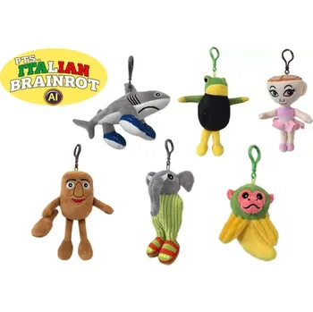 plyšák Přívěsek na klíče BRAINROT plyšový 10cm dětská 6 druhů
