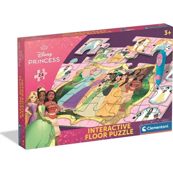 Puzzle CLEMENTONI Podlahové s interaktivním perem Princezny 24 dílků