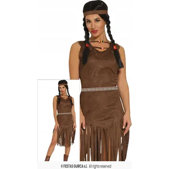 Karnevalový kostým Kostým Indiánky Hnědé Barvy Divoký Západ Pocahontas XL