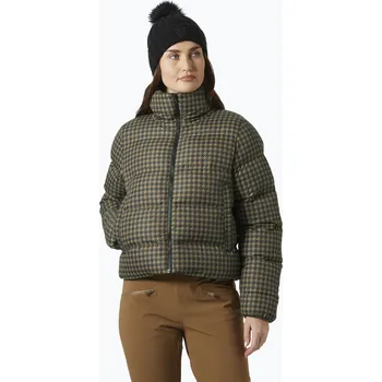 Dámská péřová bunda Helly Hansen Jade Puffer sepia houndstooth aop