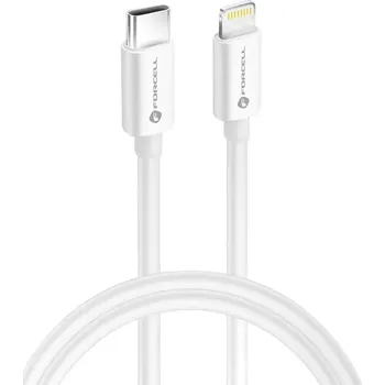 Datový kabel Kabel USB-C na Lightning Forcell F-Energy MFi PD 3A 30W 1 m, bílý
